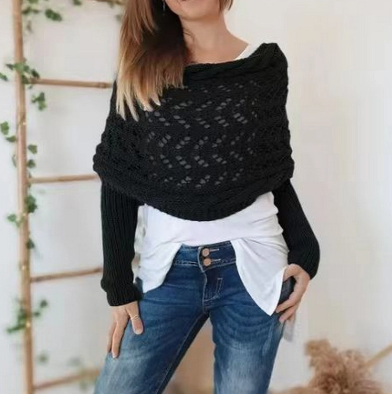 Twisted Hollow Knit Wrap