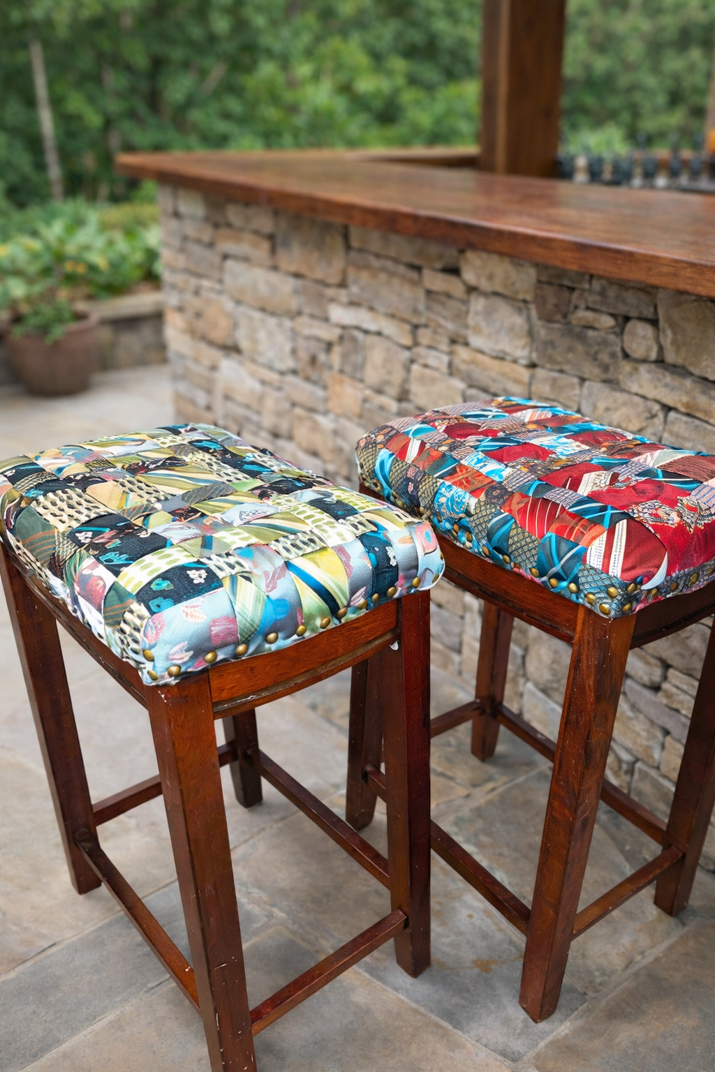 Silk Tie Bar Stools