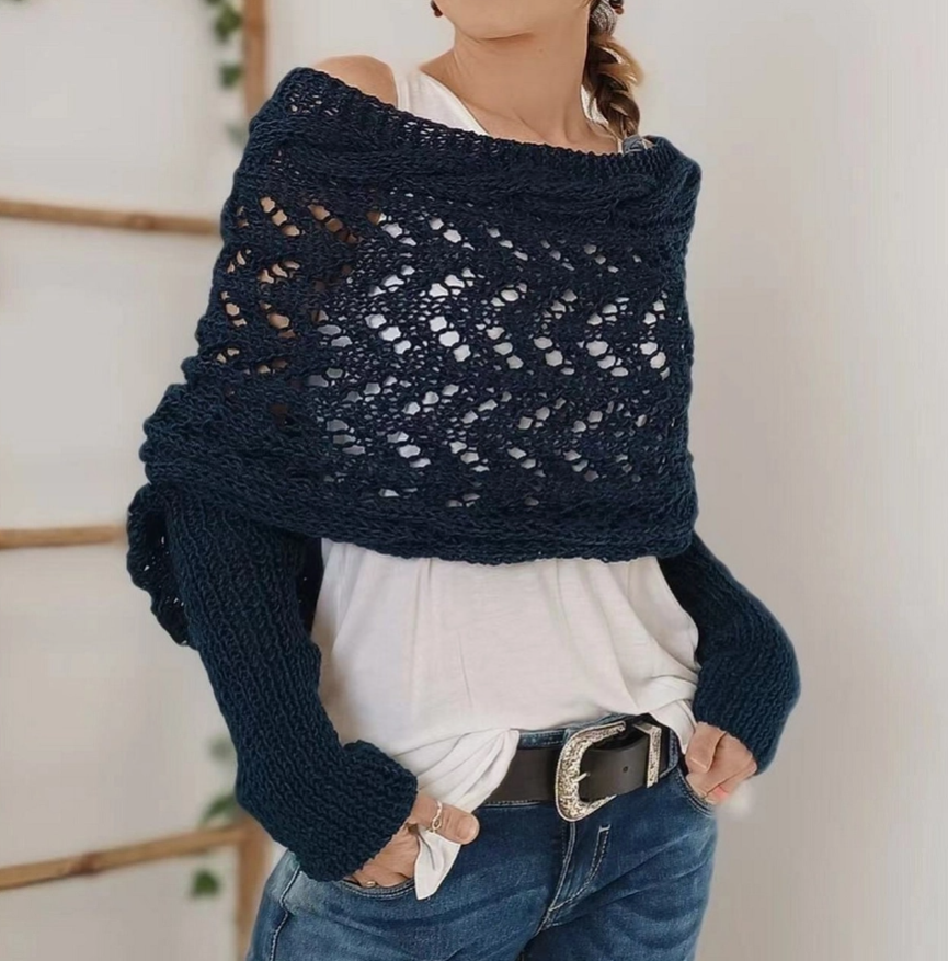 Twisted Hollow Knit Wrap