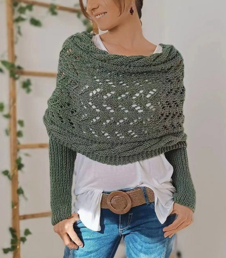 Twisted Hollow Knit Wrap
