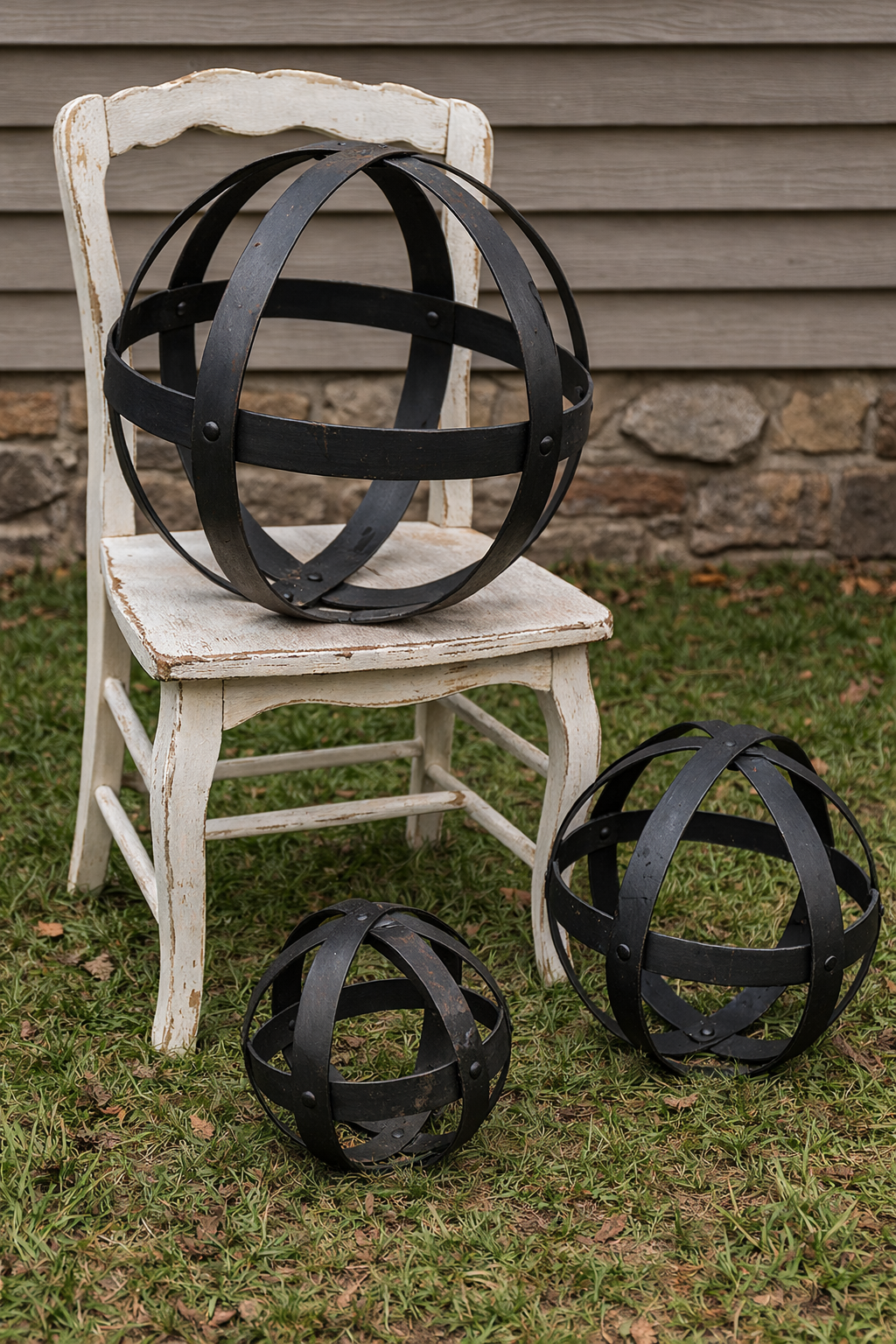 Whiskey Barrel Garden Spheres