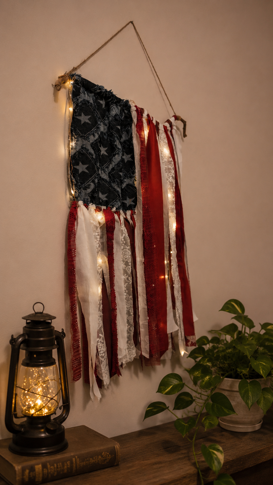 Ragged Glory Tattered Flag Decor