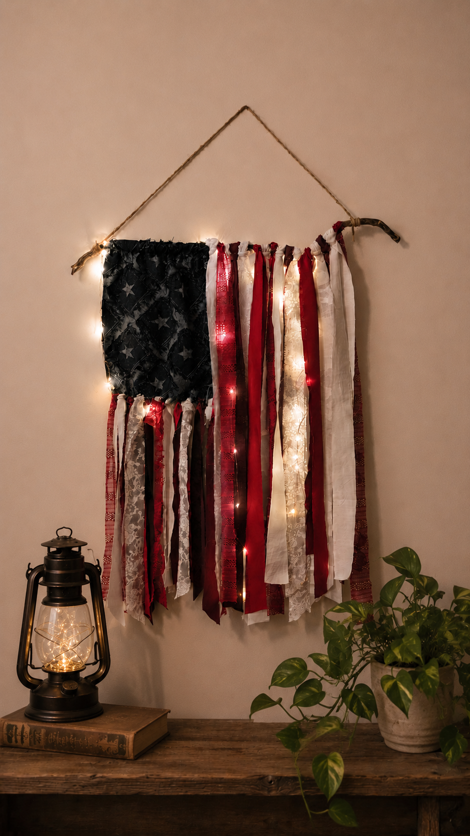 Ragged Glory Tattered Flag Decor