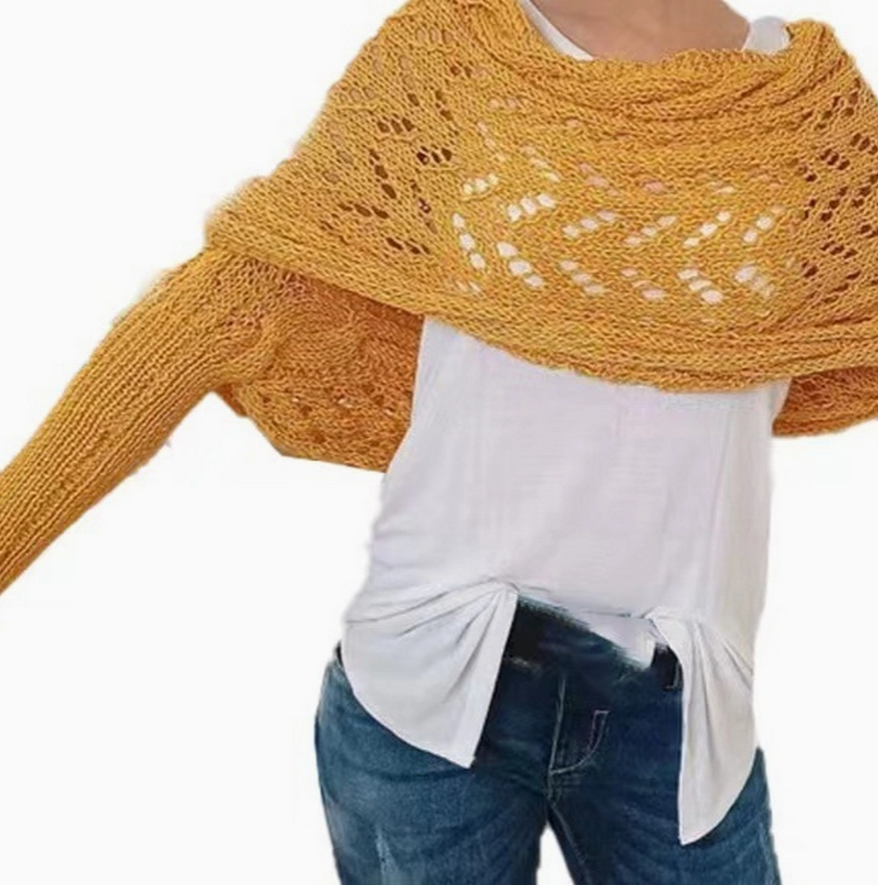Twisted Hollow Knit Wrap